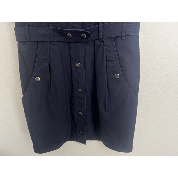 Isabel Marant Etoile Rodwell Mini Dress Faded Night Belted Waist High Neck FR 34 - Picture 7 of 11